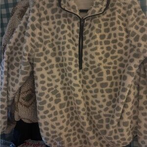 Tees2urdoor Chic Leopard Print Teddy Jacket